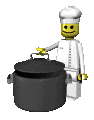 Chef lifting pot cover