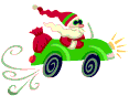 Santa Driving a Car