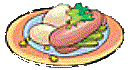 Plate with sausage and potato