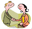 Man and Woman Shaking Hands