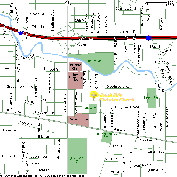 Map of South Side Christian Church location